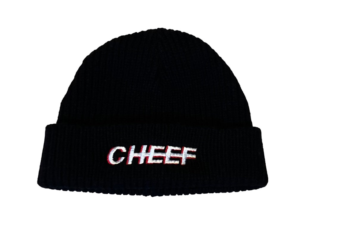 Black X Red/White Cheef Beanie