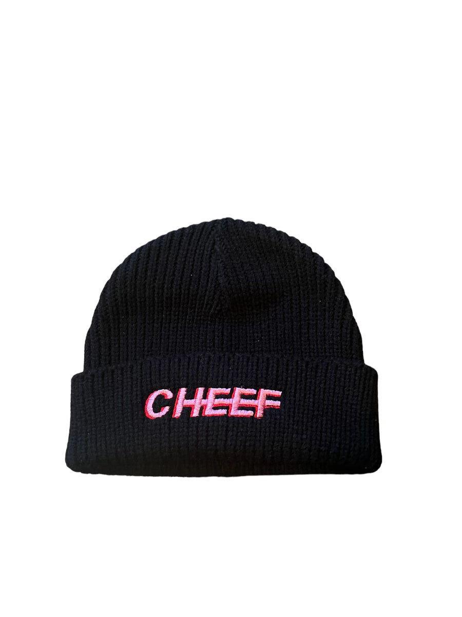 Black x Pink/Red Cheef Beanie